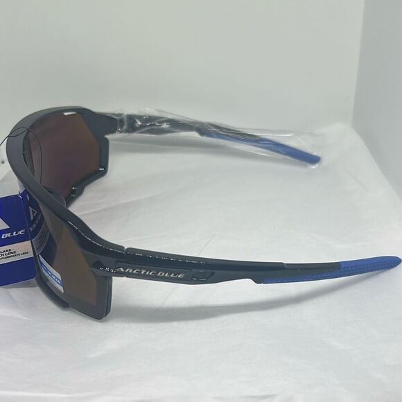 Arctic Blue Sports Sunglasses UV400 Protection Wrap Shield Frame - Picture 2 of 3